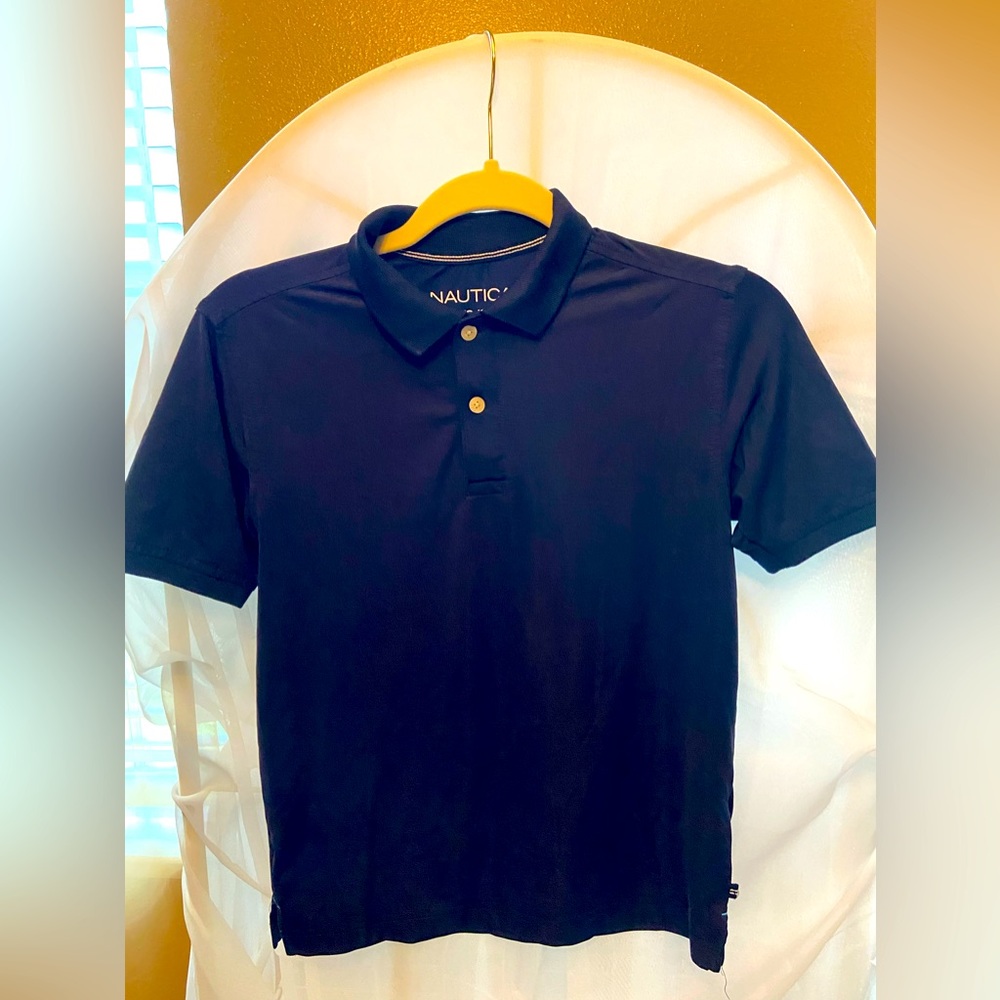 Blue polo shirt